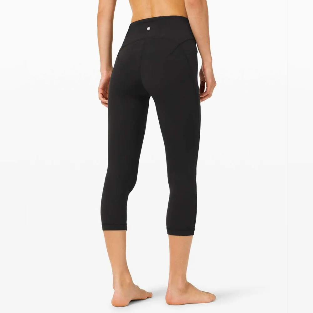 🍋🍋 Lululemon Get Centered High Rise Crop 21" Black 🍋🍋 - Picture 4 of 8